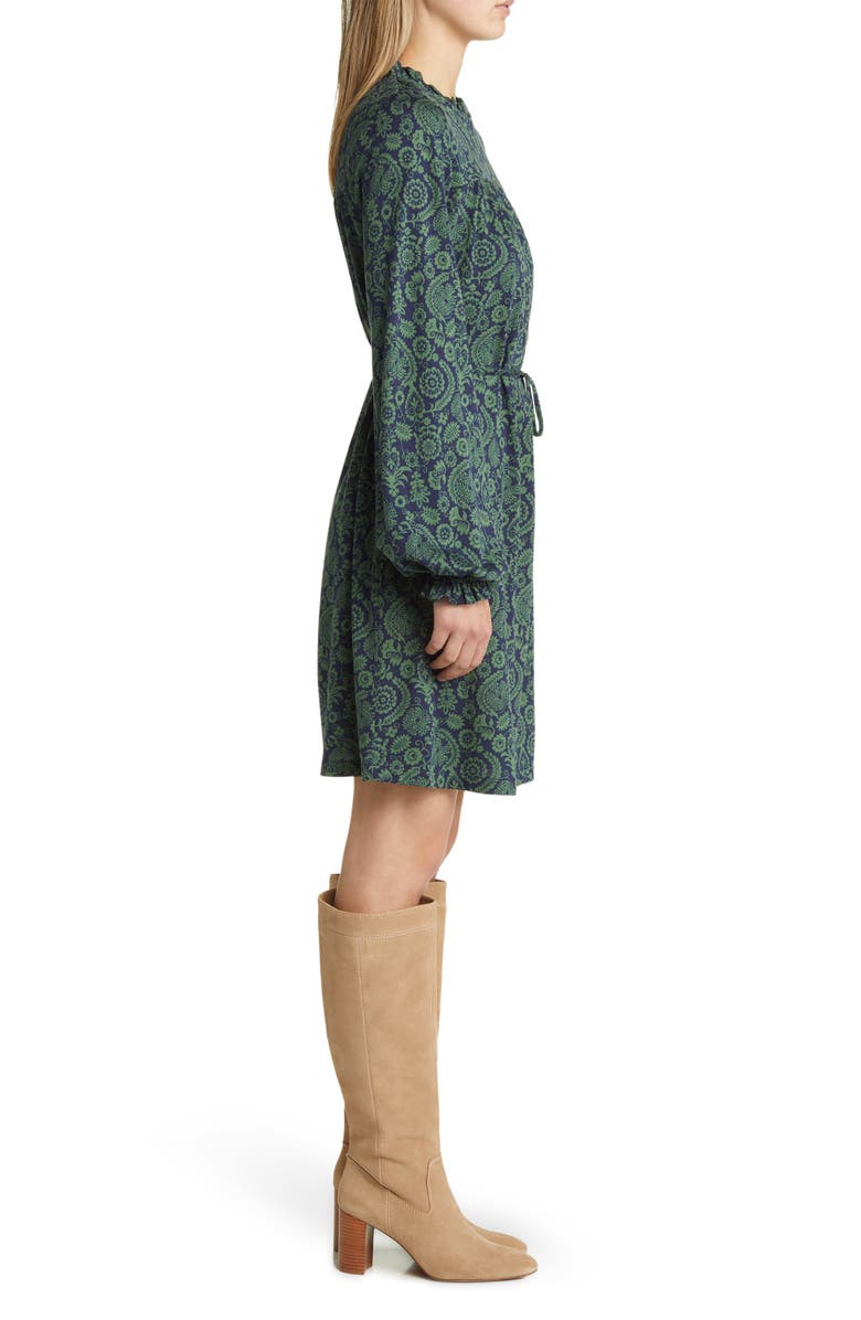 Boden Paisley Print Long Sleeve Belted Dress, Alternate, color, 