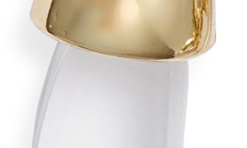 Nordstrom Capped Frontal Hoop Drop Earrings In Clear- Gold