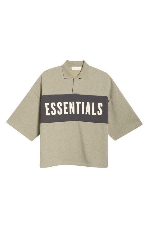 Panelled Logo Graphic Cotton Crop Polo