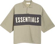 Fear of God Essentials Panelled Logo Graphic Cotton Crop Polo
