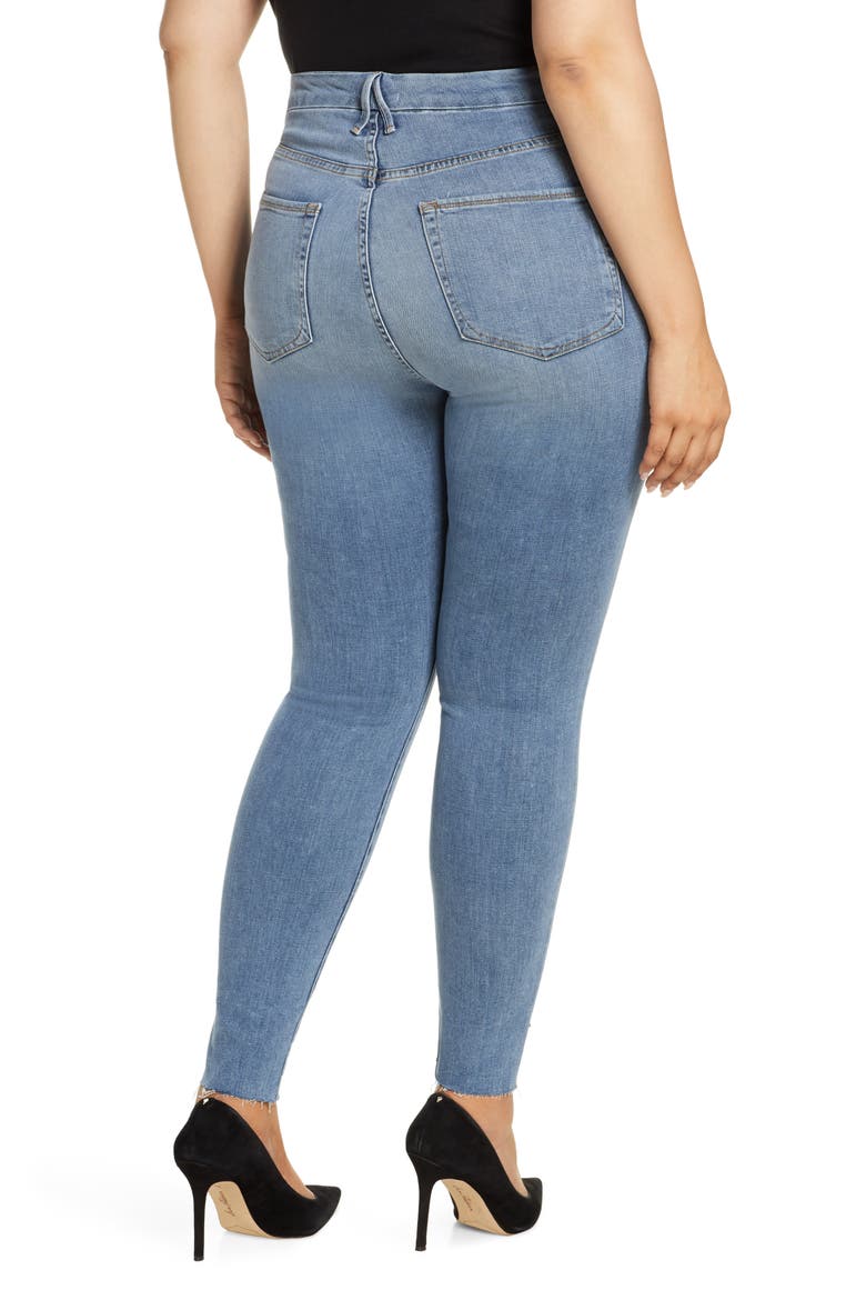 Good Legs High Waist Cascade Hem Skinny Jeans, Alternate, color, BLUE605