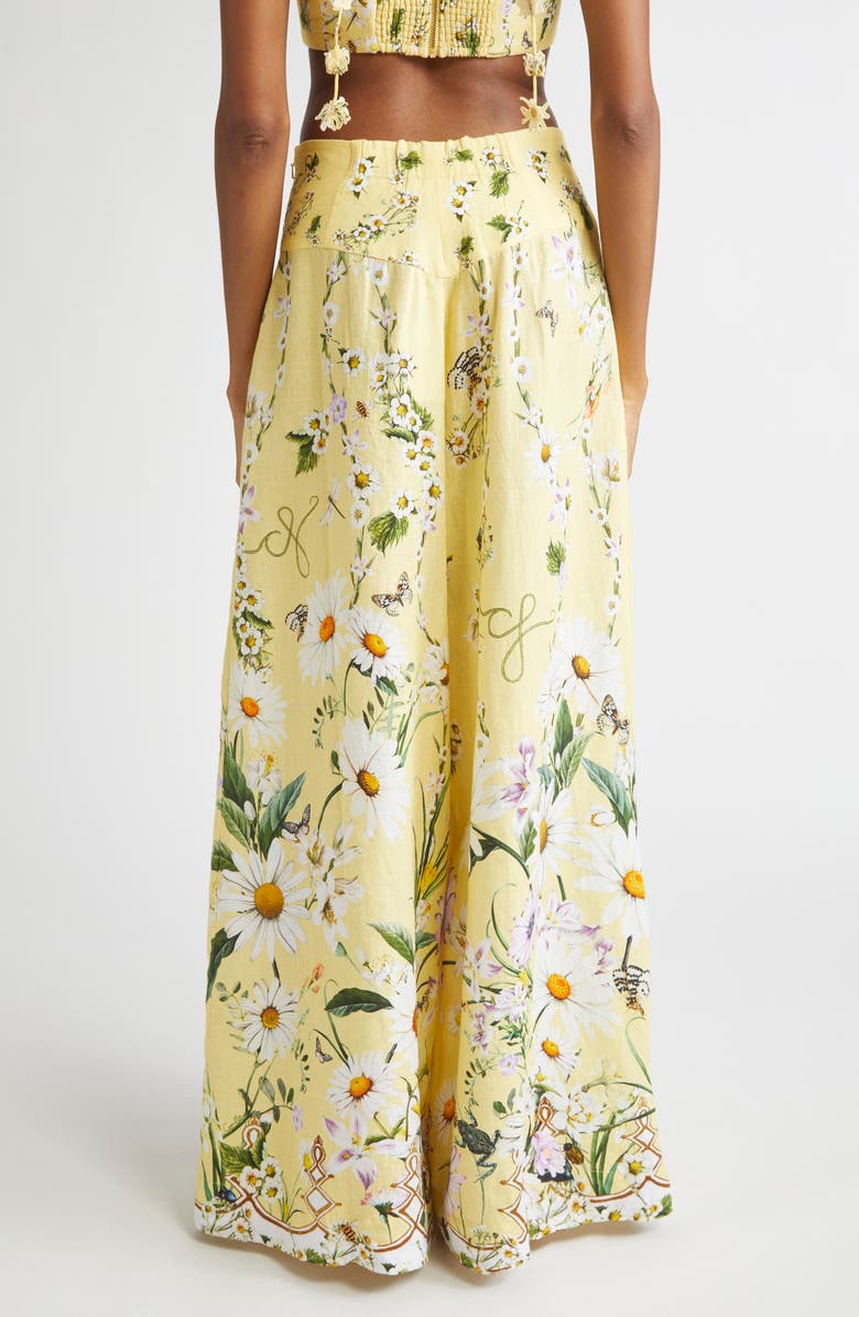 Camilla Daisy Chains Corset Waist Wide Leg Pants, Alternate, color, Daisy Chains