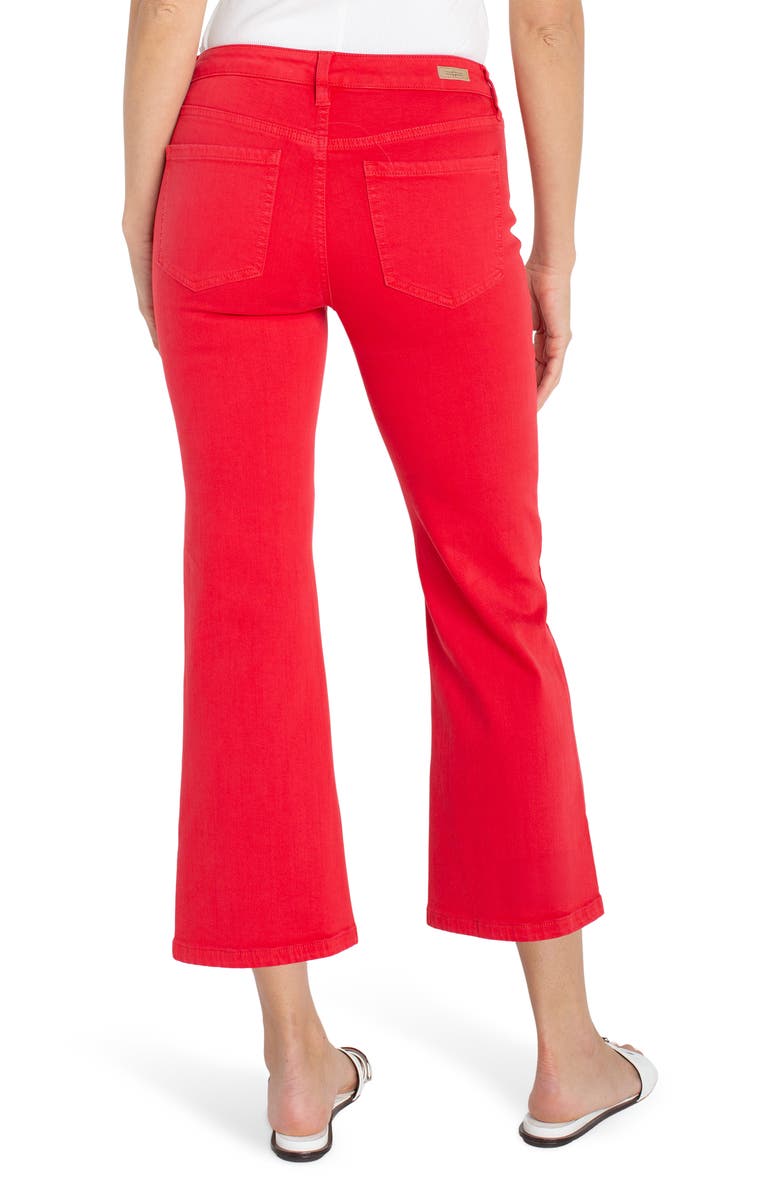 Liverpool Los Angeles Hannah Side Slit Crop Flare Jeans, Alternate, color, Cherry Rose