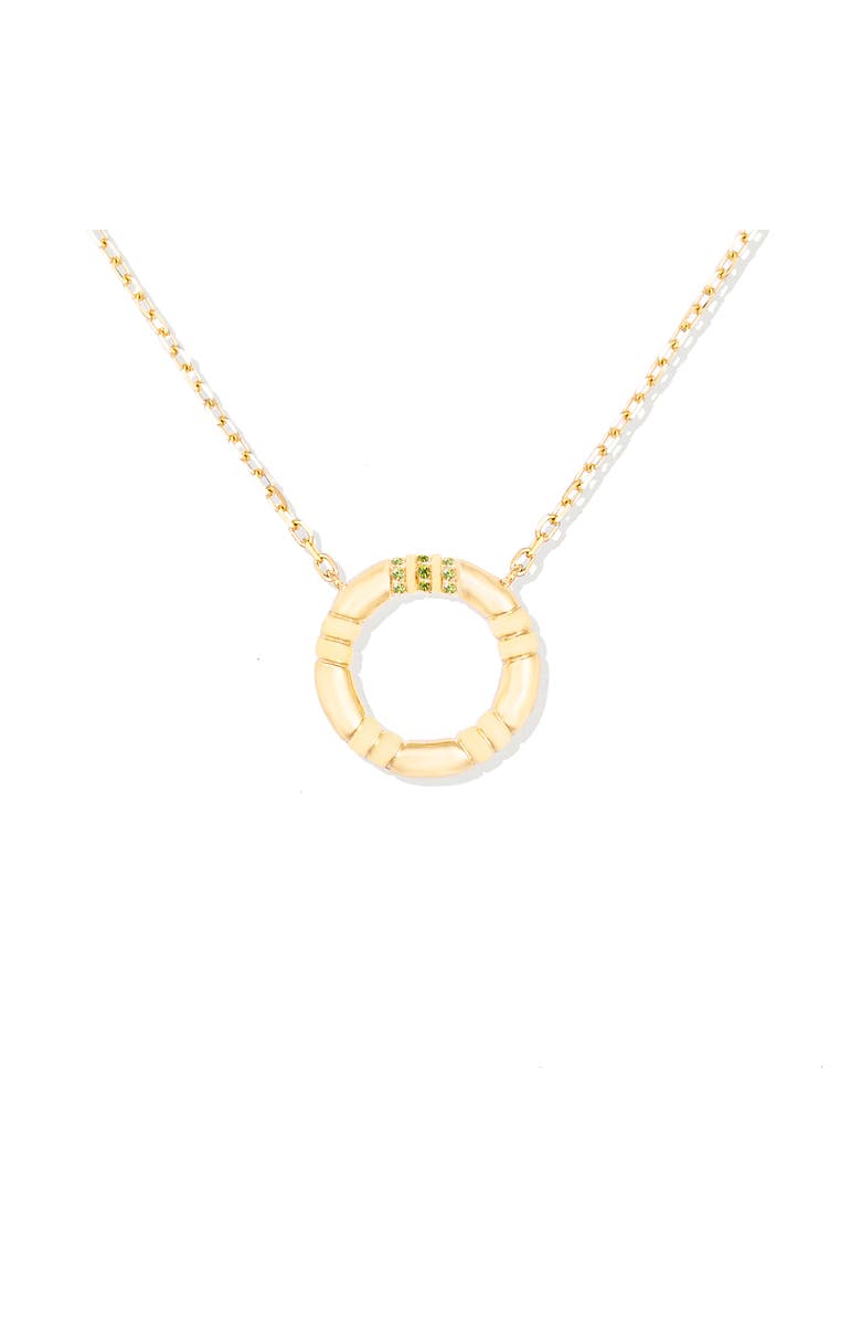Campbell + Charlotte Crew Small Circle Pendant Necklace - Tsavorite & Diamond, Main, color, Diamond, Tsavorite- Gold