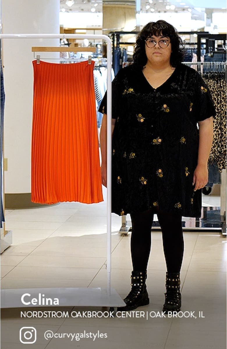 Crepe Pleated Midi Skirt, sales video thumbnail