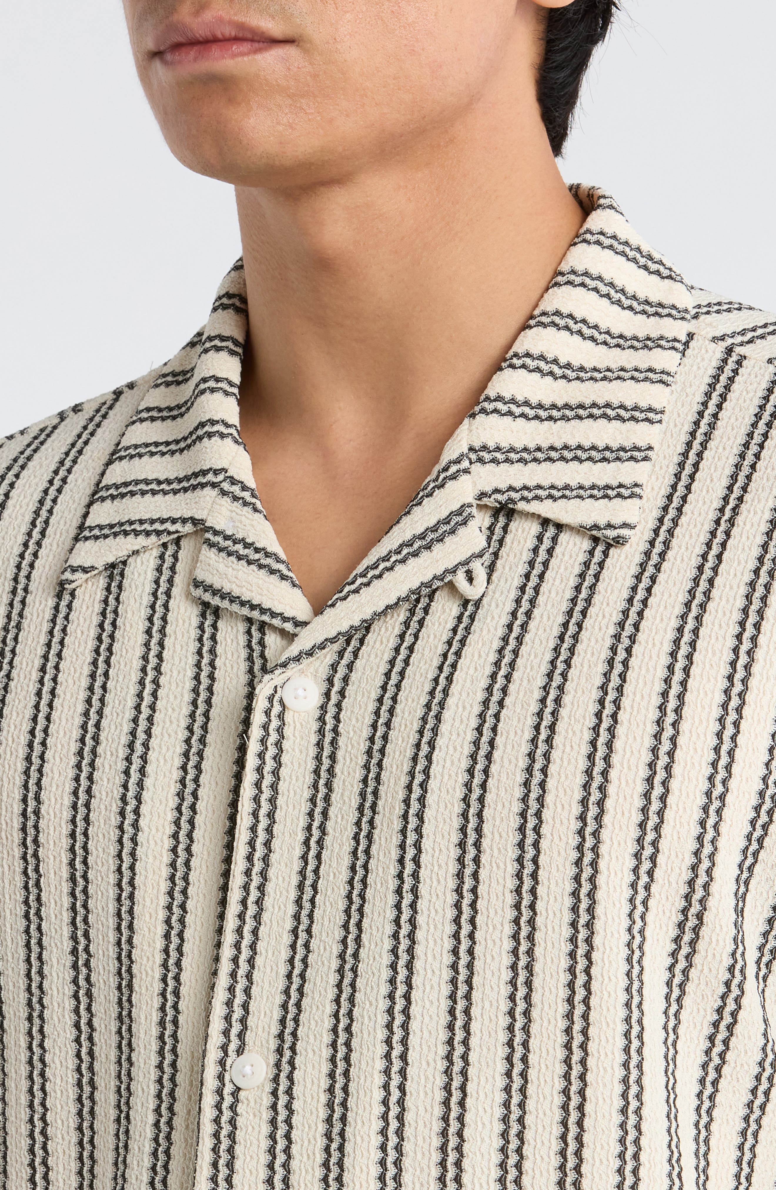 Kenan Stripe Button-Up Camp Shirt - image 2