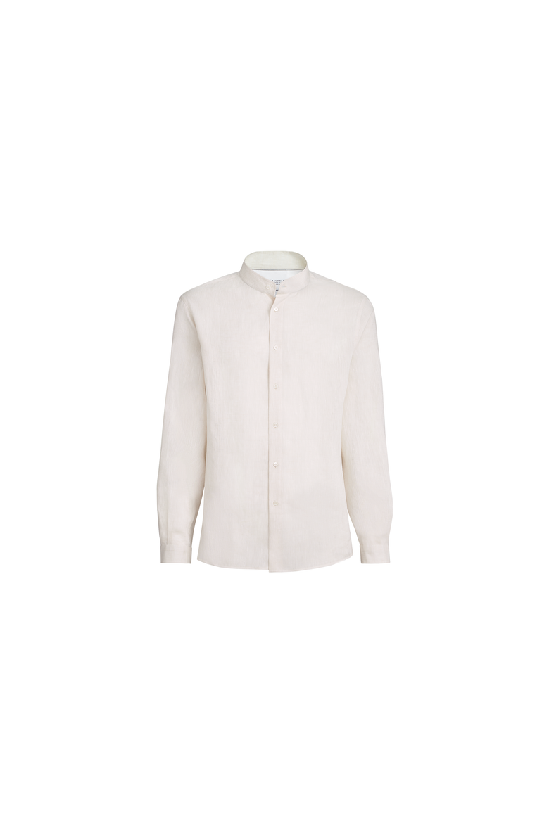 Linen shirt with Mandarin collar, Alternate, color, Panama