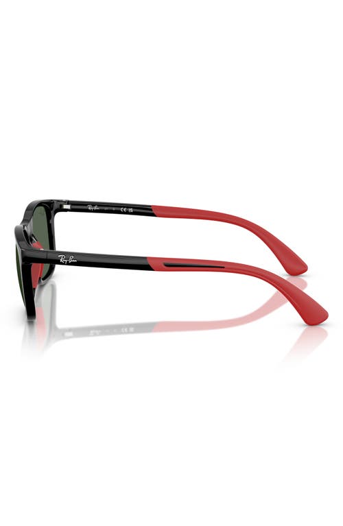 Ray Ban Ray-ban Kids' 49mm Rectangular Optical Glasses & Clip-on Sunglasses In Black/dark Green