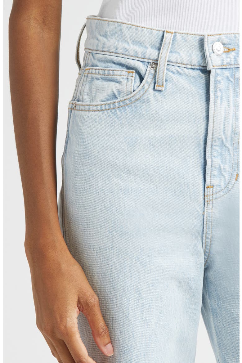 Dylan Cuffed High Waist Relaxed Straight Leg Jeans, Alternate, color, PALE STONE