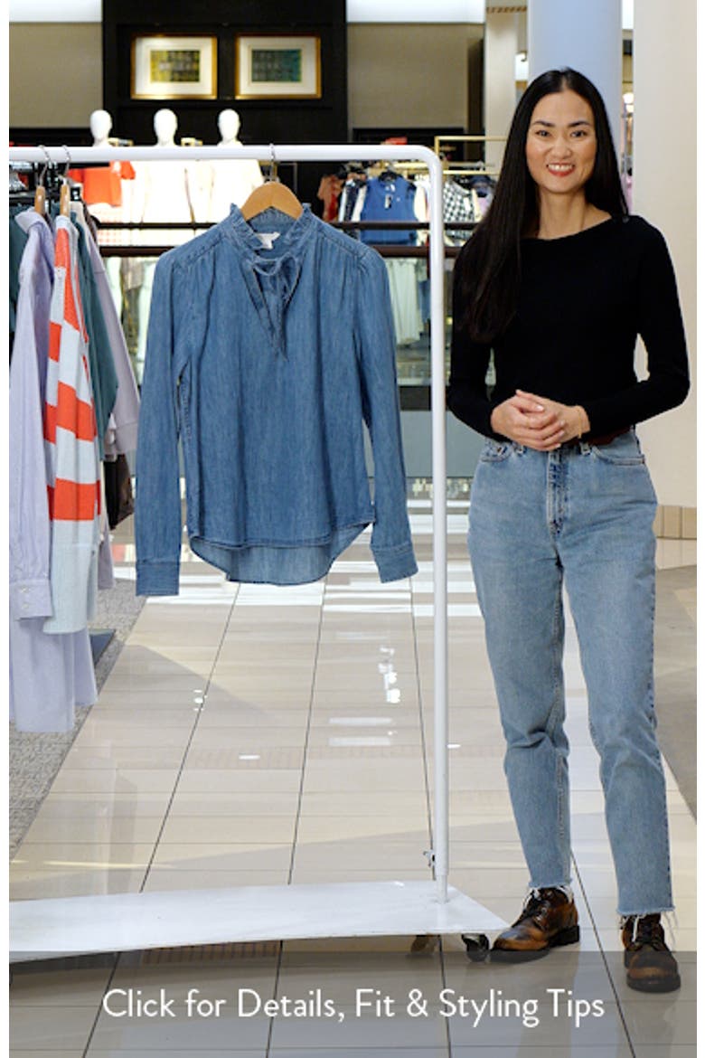 Ruffle Chambray Top video