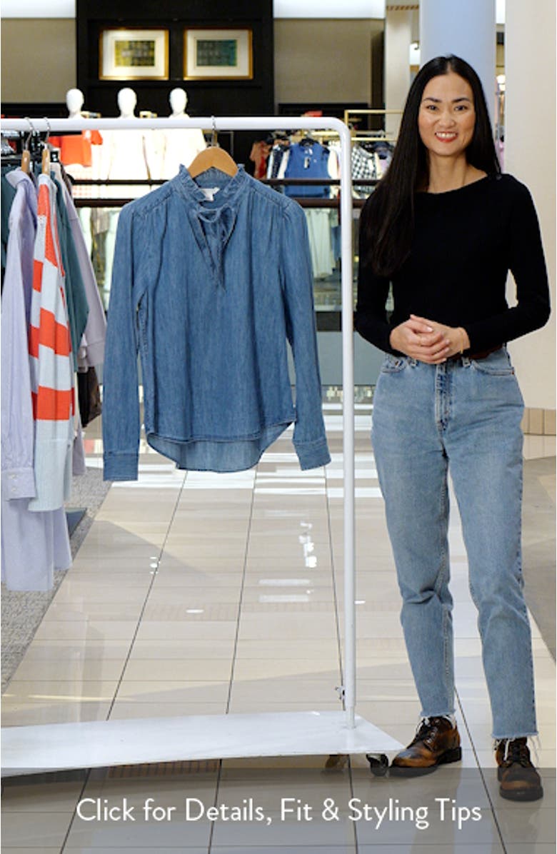 Ruffle Chambray Top, sales video thumbnail