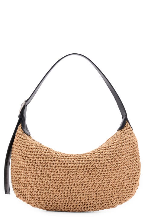 Braided Straw Shoulder Bag