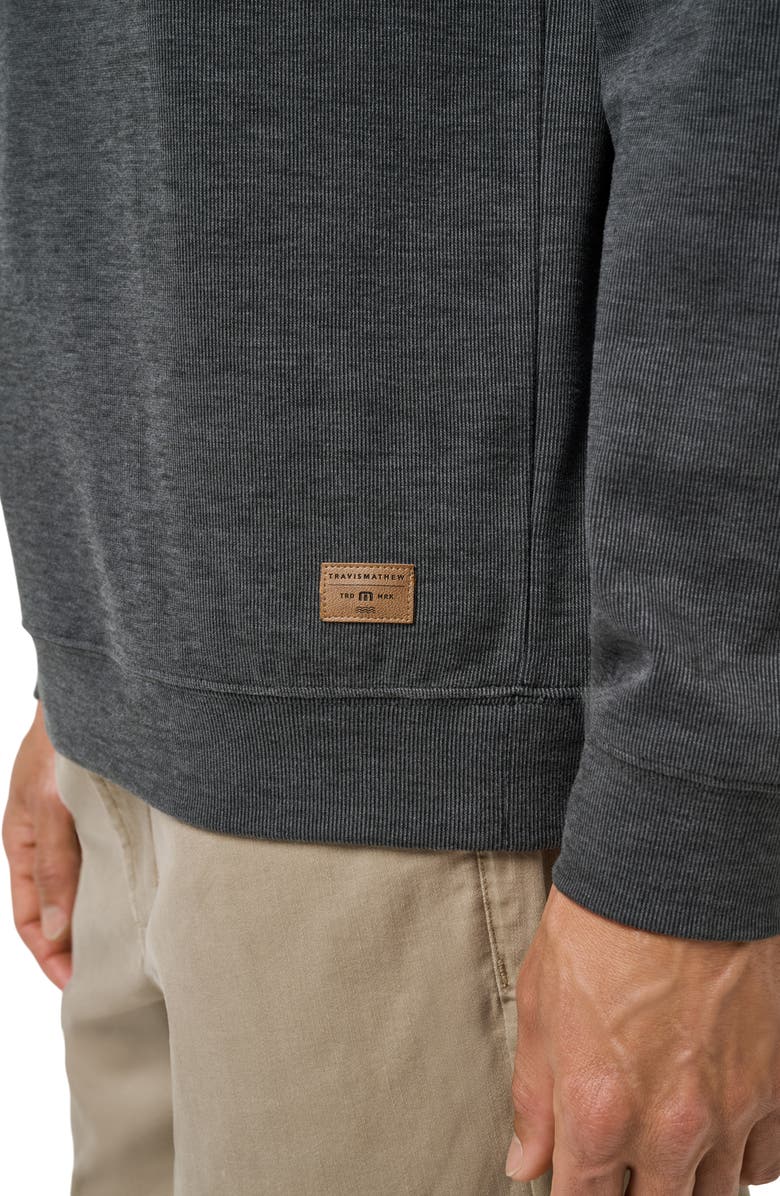 TravisMathew Cloud Quarter Zip, Alternate, color, Heather Black