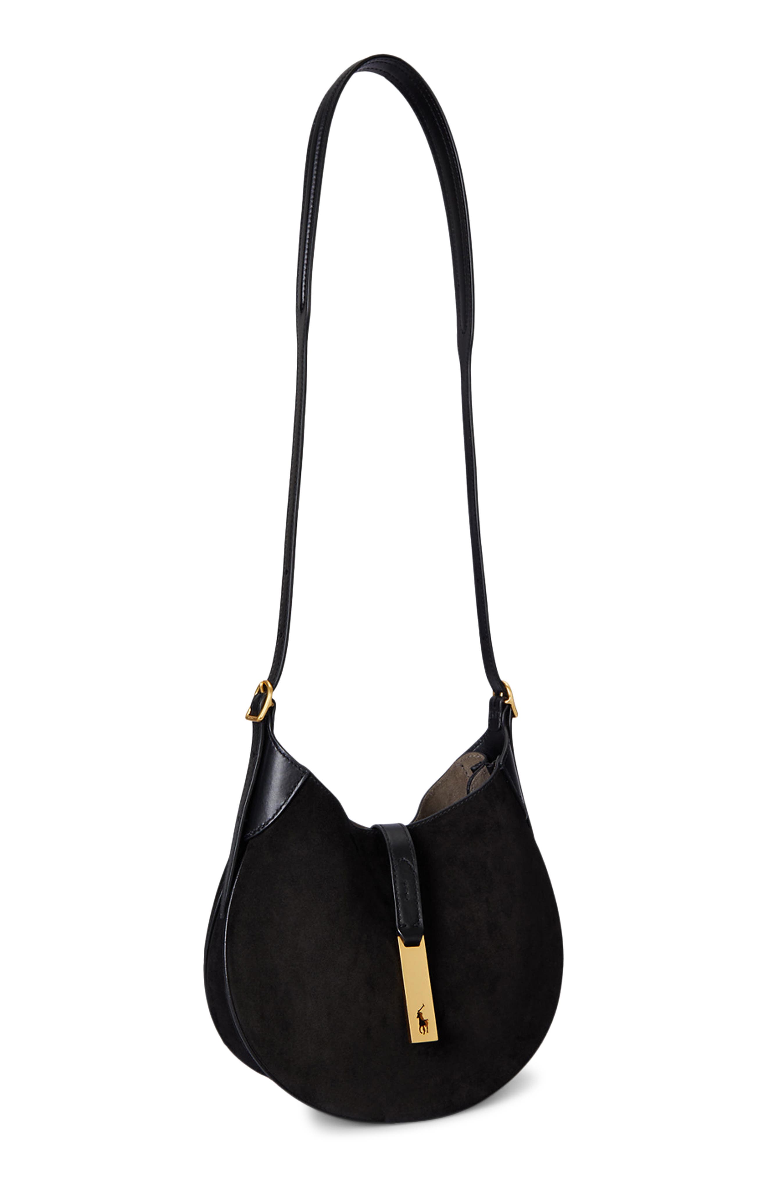 Small Polo ID Shoulder Bag, Alternate, color, BLACK/ G L