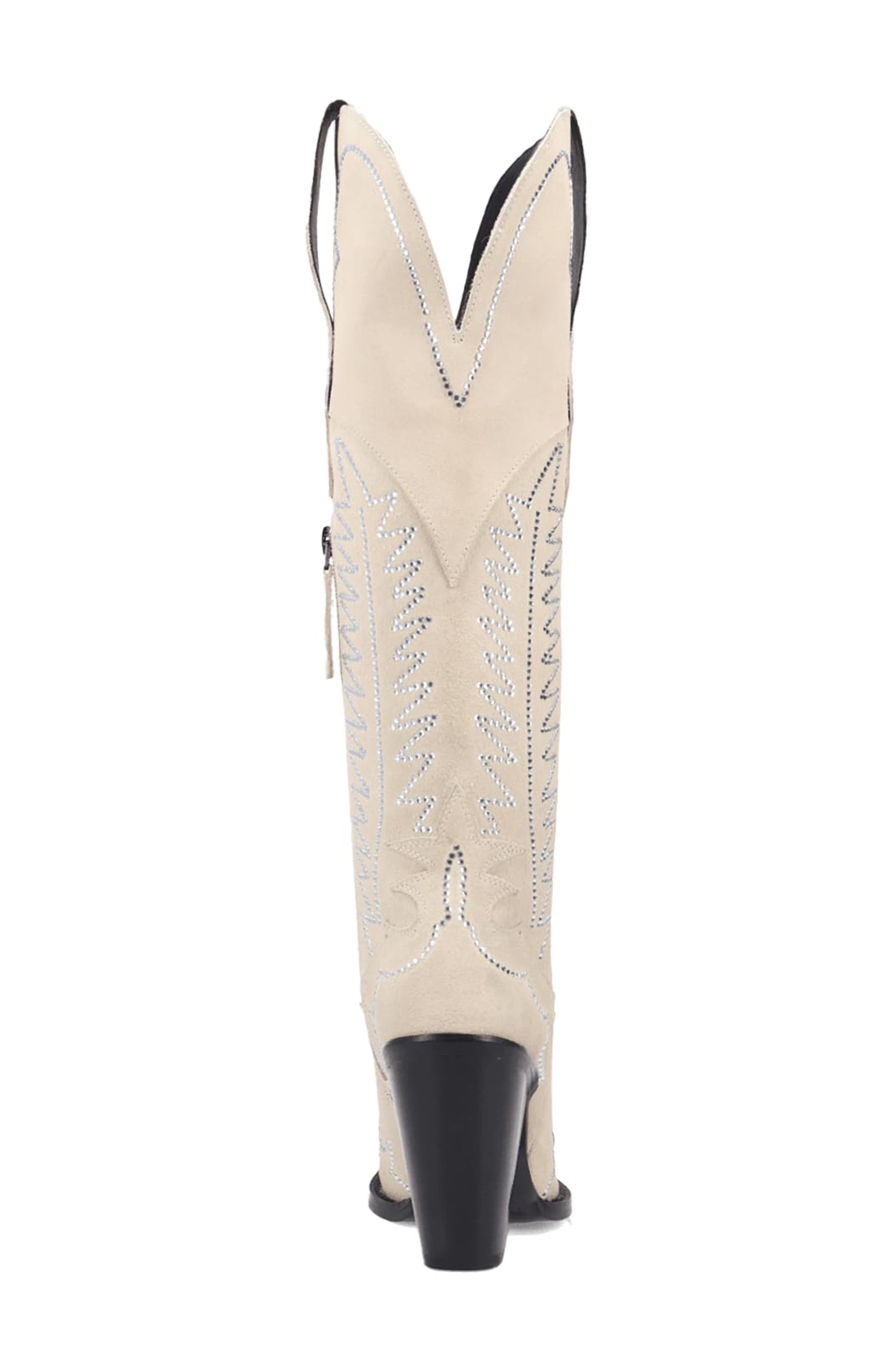 Double Take Over the Knee Western Boot, Alternate, color, WHITE