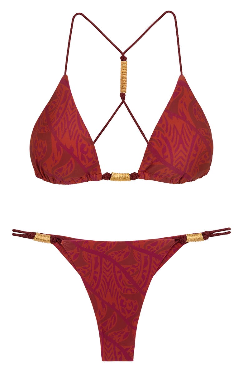 ViX Paula Hermanny Musique Stacy Bikini Bottoms, Alternate, color, Red Multi