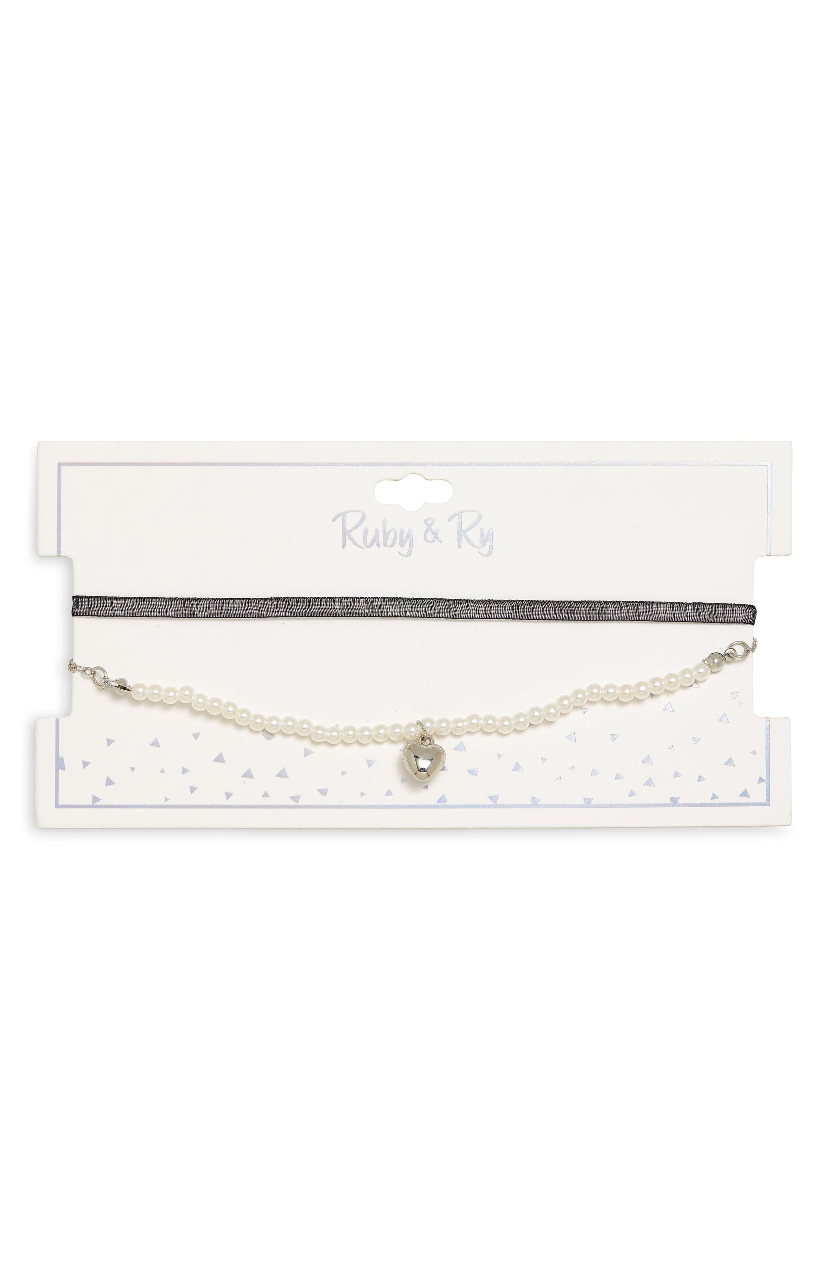 Ruby & Ry Kids' Set of 2 Choker Necklaces in Silver 