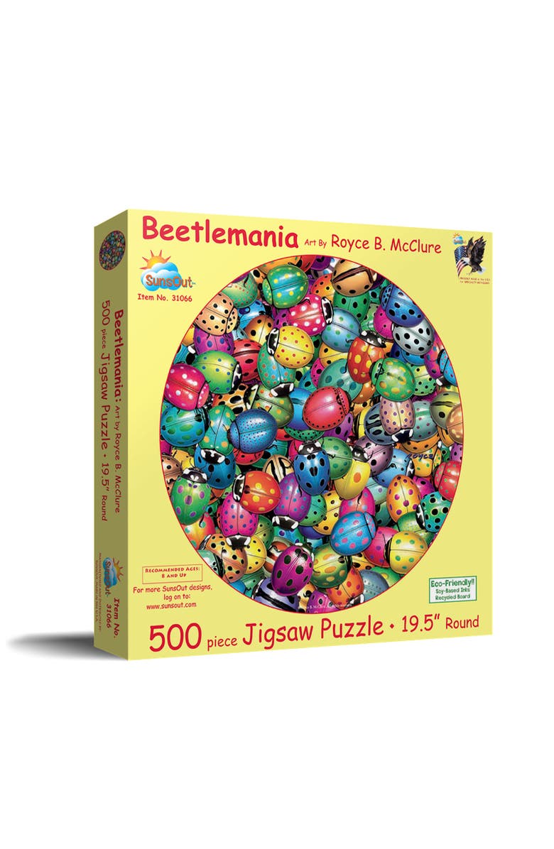 Sunsout Beetles Round Mania 500 piece Jigsaw Puzzle for Adults, Main, color, Multicolor