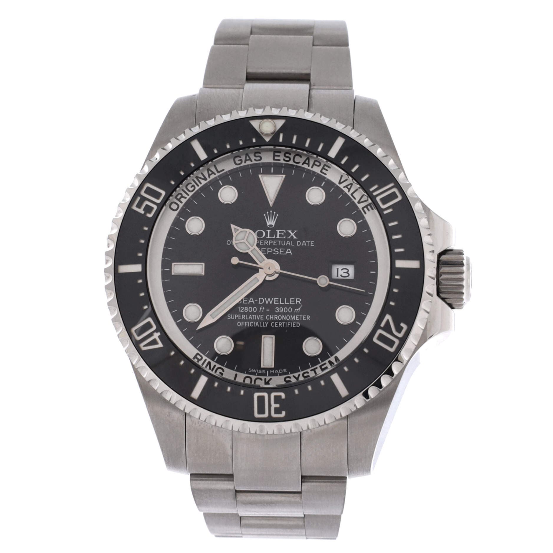 Oyster Perpetual Deepsea Sea-Dweller Automatic Watch Stainless Steel and Cerachrom 44, Main, color, Metallic Silver