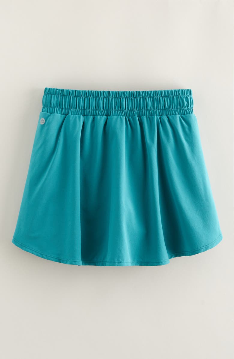 Zella Girl Kids' Fly Away High Waist Skort, Alternate, color, Teal Bayou