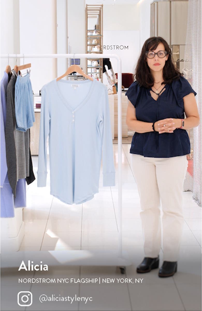 Heart Pointelle Long Sleeve Sleep Shirt, sales video thumbnail