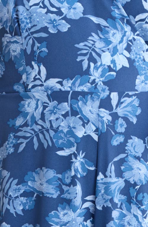 Sugarlips Bary Floral Tiley Wide Leg Jumpsuit In Blue