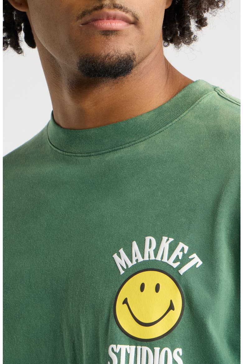 Smiley Lockup Graphic T-Shirt, Alternate, color, DARK GREEN