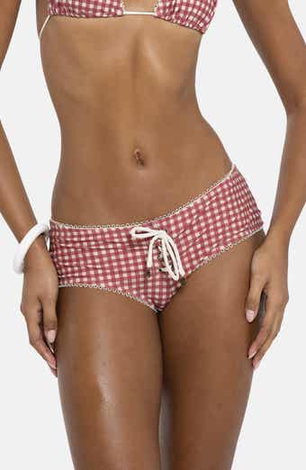 Gingham Hot Pant Bikini Bottoms