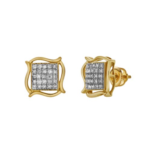 Luvmyjewelry Abrigo 10k Yellow Gold Diamond Unisex Earrings In 10k Yellow Gold