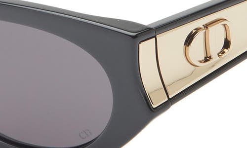 Dior Glow B2i 53mm Oval Sunglasses In Black
