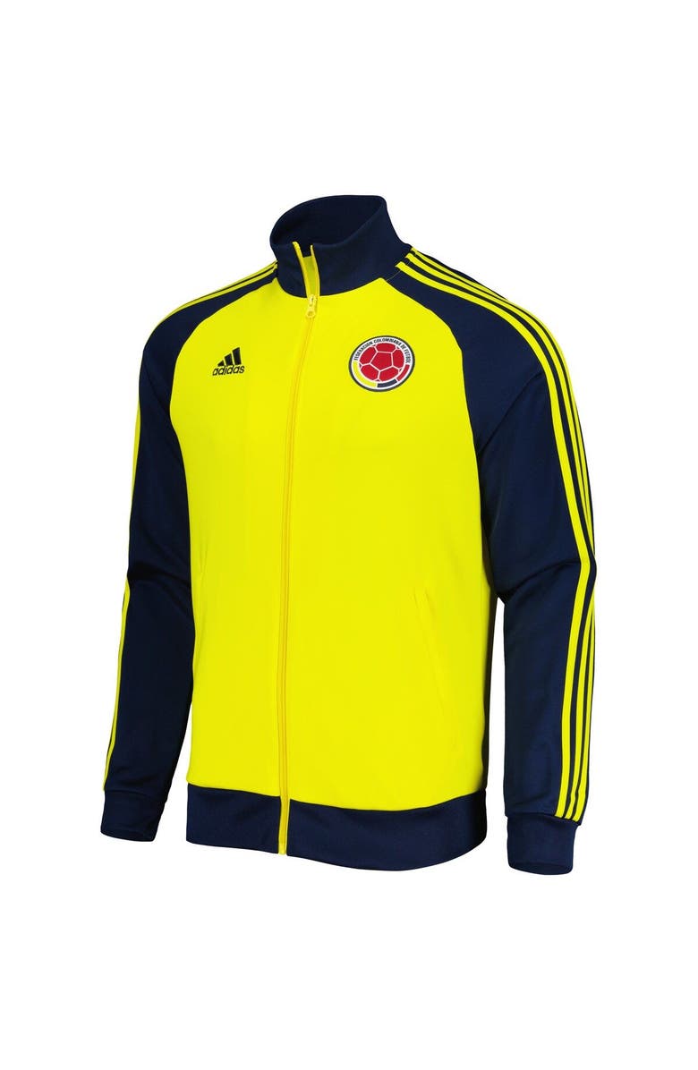 adidas Men's adidas Yellow/Navy Colombia National Team DNA Full-Zip Raglan Track Jacket, Alternate, color,