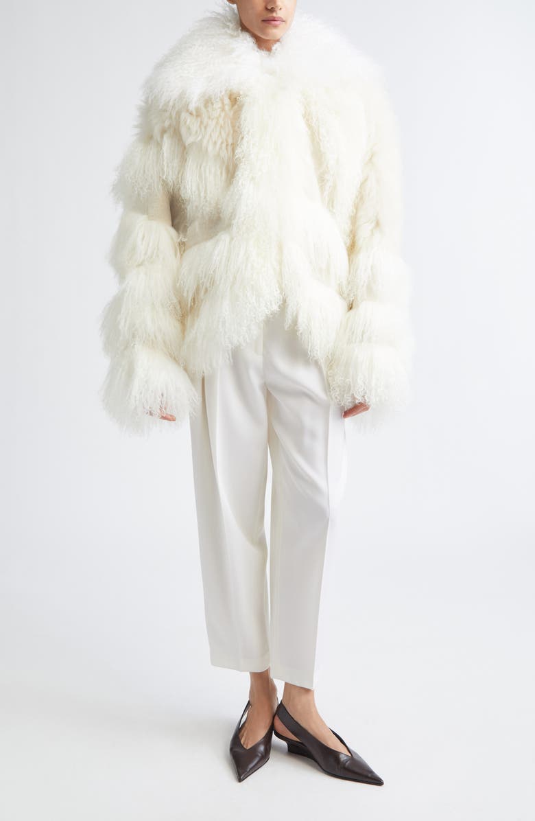 Altuzarra Bennie Genuine Shearling Jacket, Alternate, color, Ivory