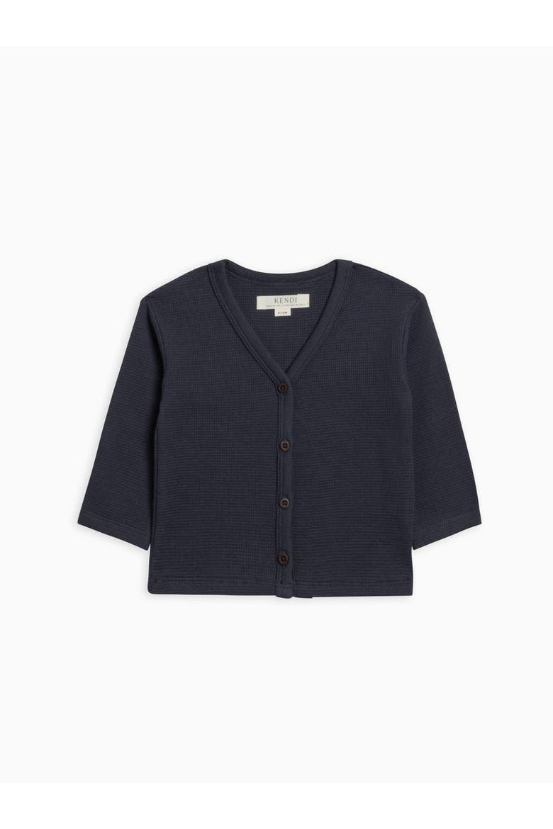 Wells Waffle Knit Button Cardigan, Alternate, color, Navy