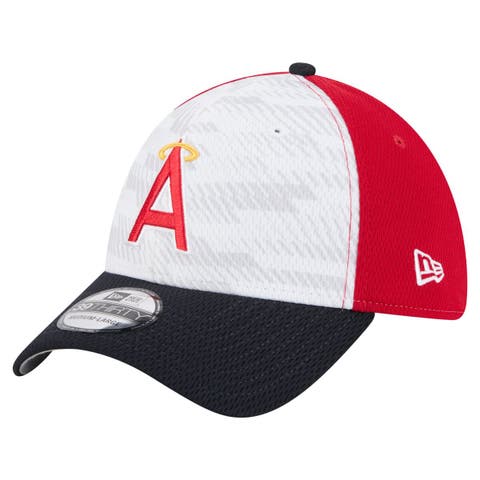 Men's New Era Red/Navy Los Angeles Angels 2025 MLB Clubhouse 39THIRTY Flex Hat