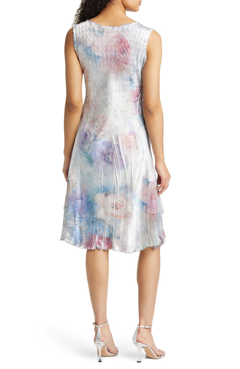 Komarov Print Charmeuse & Chiffon Midi Dress & Jacket, Alternate, color, 