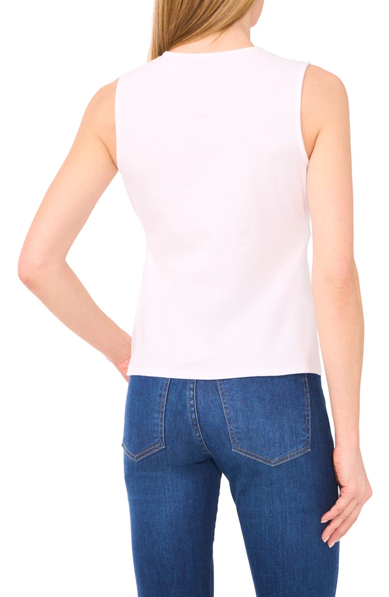Halogen<sup>®</sup> Twist Front Sleeveless Cotton Knit Top, Alternate, color, Bright White