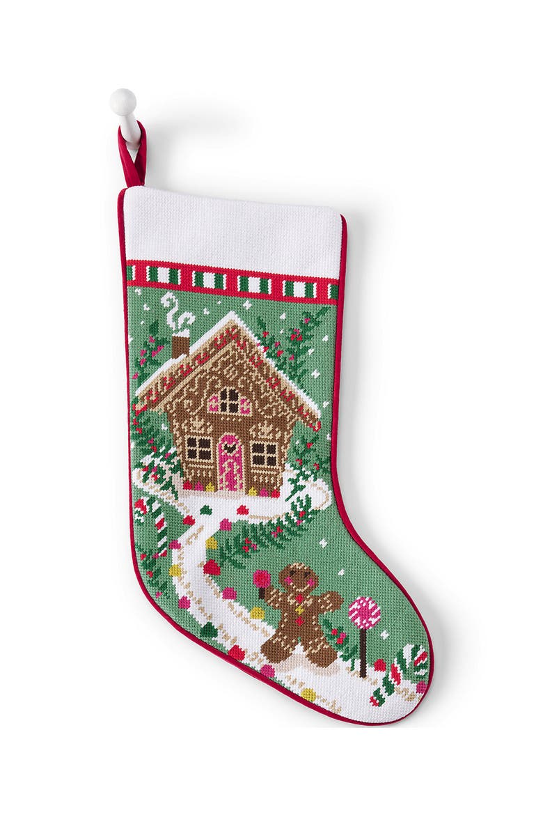 Needlepoint Personalized Christmas Stocking, Main, color, Gingerbread