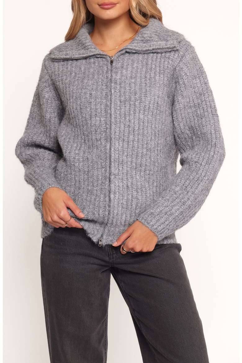 Miffy Rib Zip-Up Cardigan, Main, color, GREY