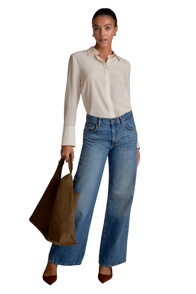 Mira Top - Washable Silk Top Stitch, Alternate, color, Mixed Stripe
