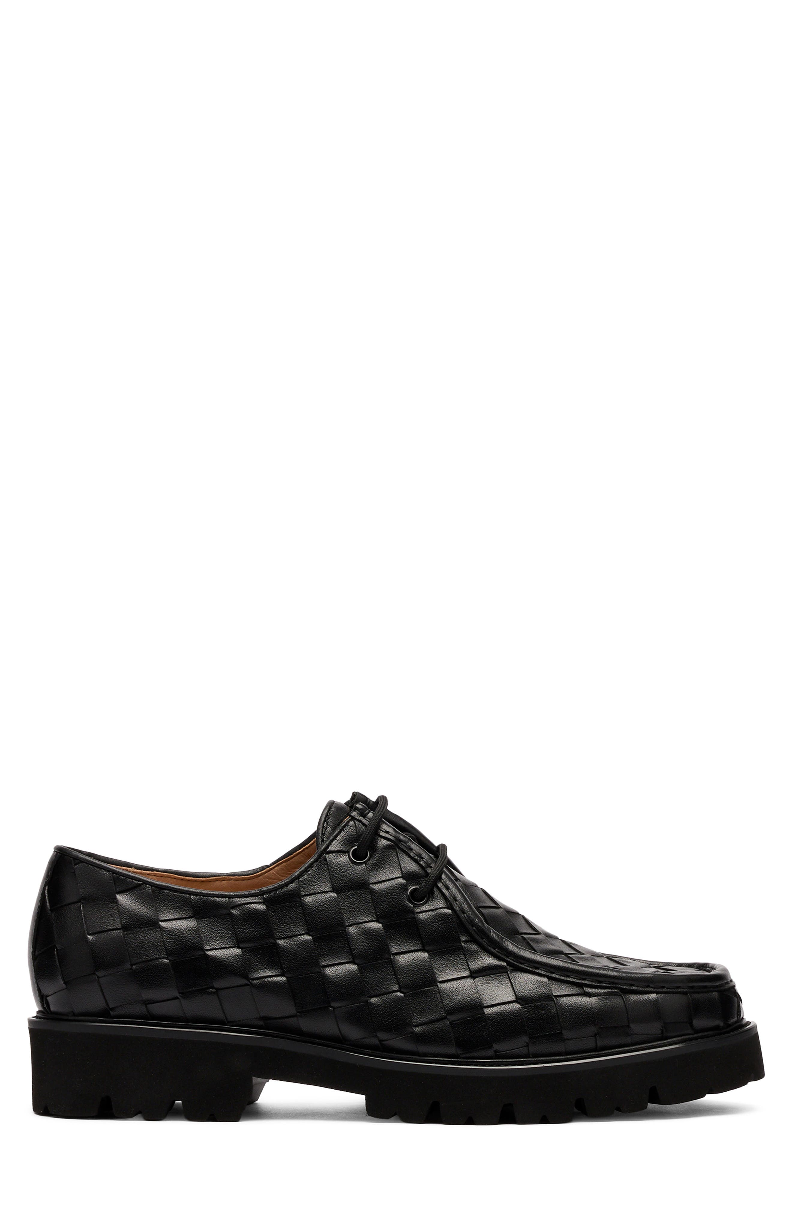 MARC NOLAN Montana Woven Leather Loafer, Alternate, color, Black Woven
