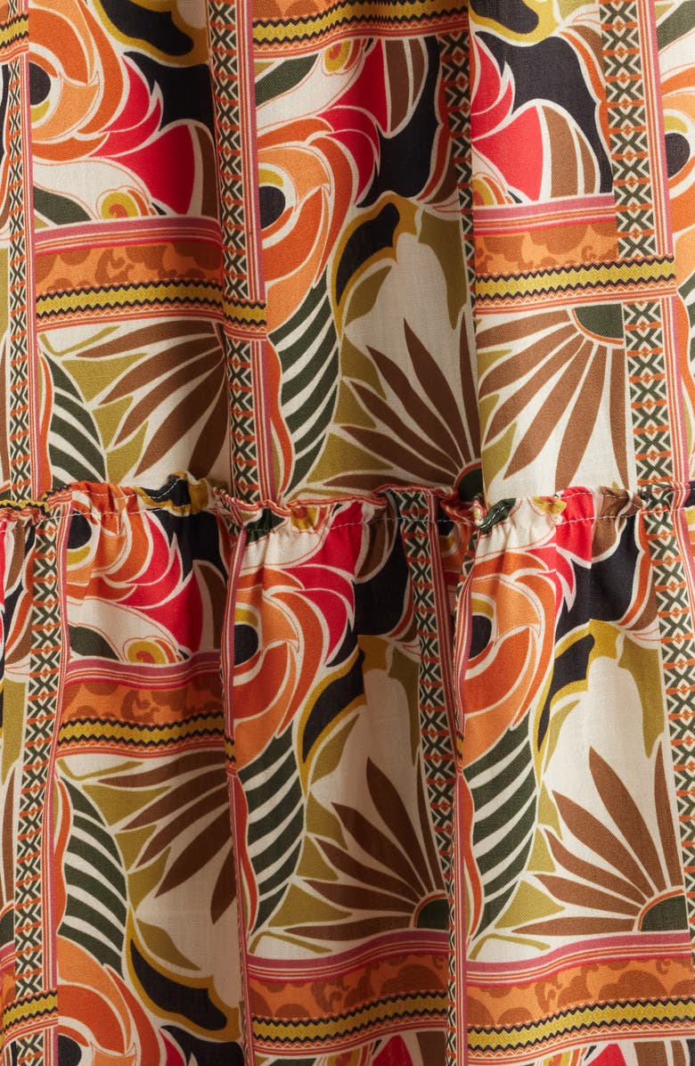 Julia Jordan Printed Tie Belt Maxi Sundress, Alternate, color, Orange Multi