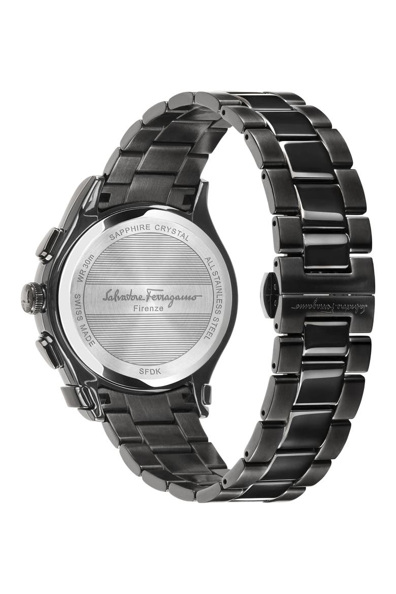 Salvatore Ferragamo 1898 Chronograph Bracelet Watch, 42mm, Alternate, color, GREY/ BLUE/ GREY