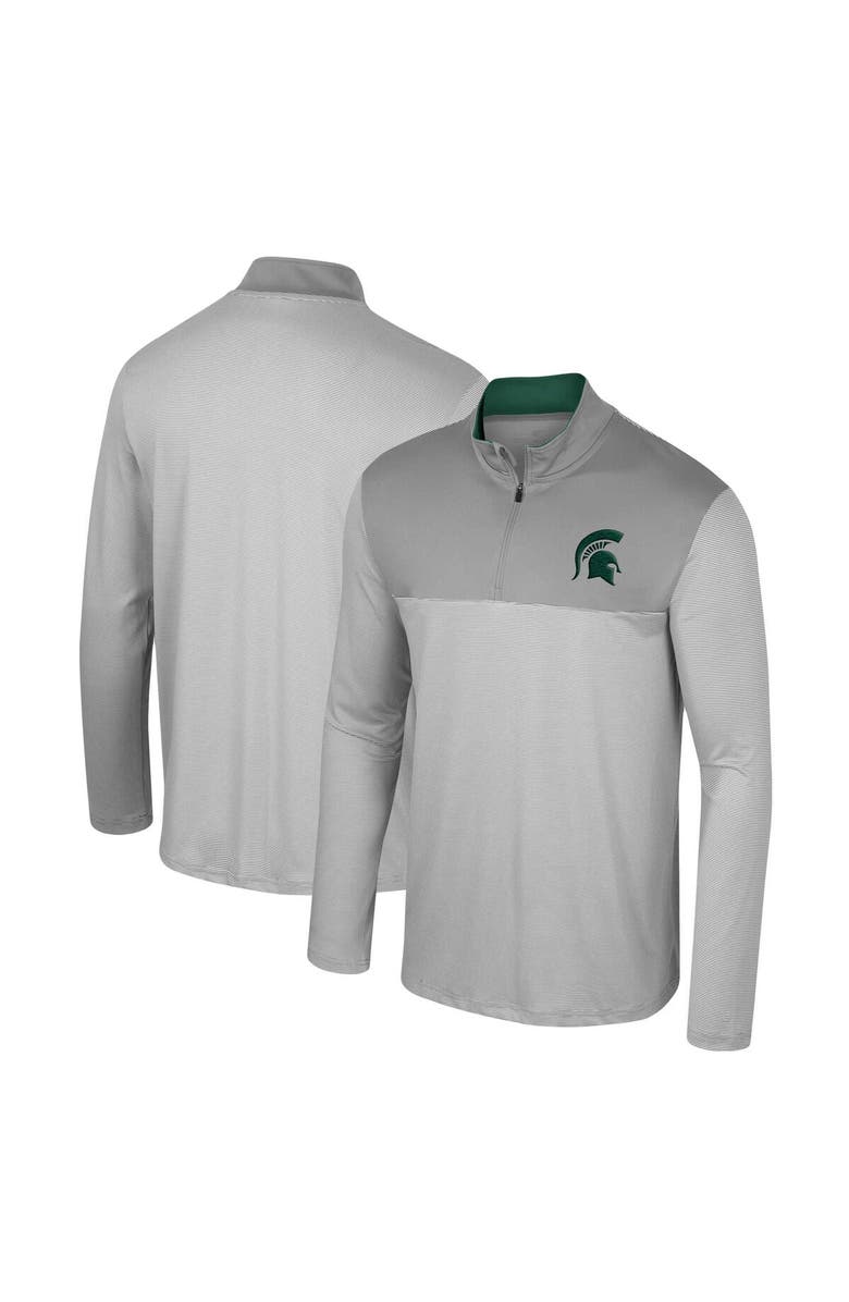 COLOSSEUM Men's Colosseum Gray Michigan State Spartans Tuck Quarter-Zip Top, Main, color, Gray