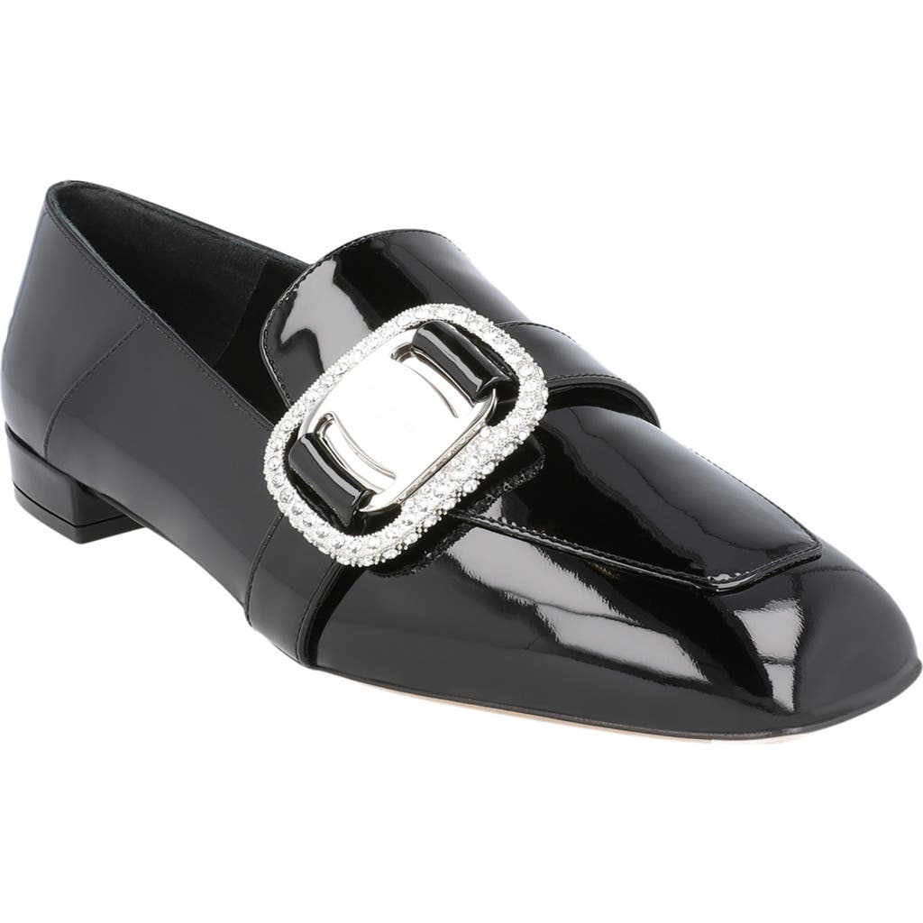 Ferragamo Wang 10 Patent Leather Loafers In Black