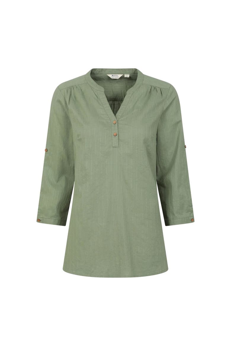 Petra Relaxed Fit 3/4 Sleeve Shirt, Main, color, Light Khaki