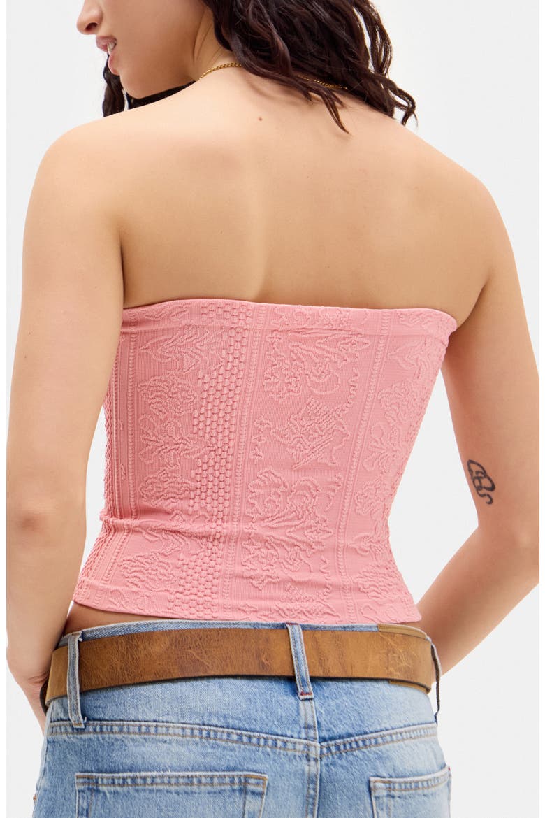 Tapestry Crop Tube Top, Alternate, color, PINK