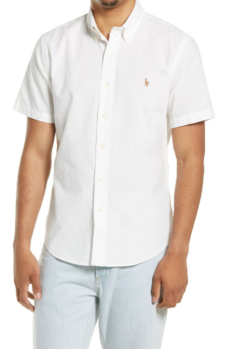 Polo Ralph Lauren Ralph Lauren Classic Fit Short Sleeve Button-Down Shirt, Main, color, 