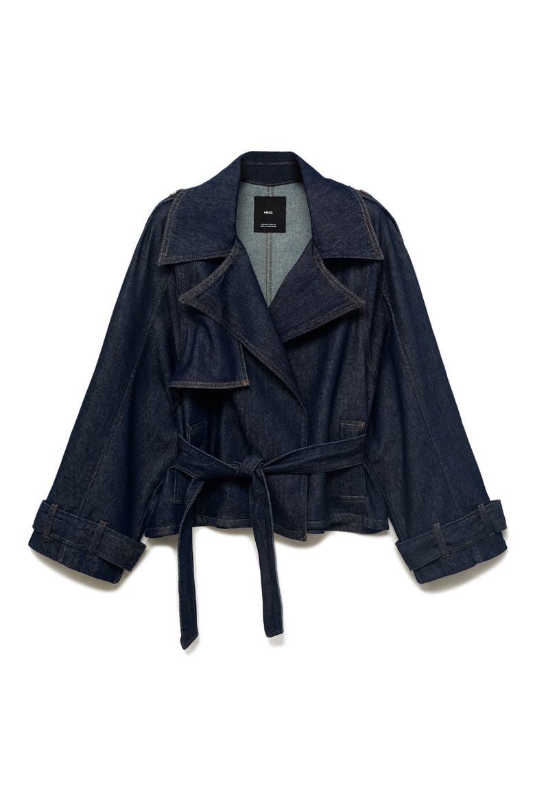 Denim Trench Jacket, Alternate, color, OPEN BLUE