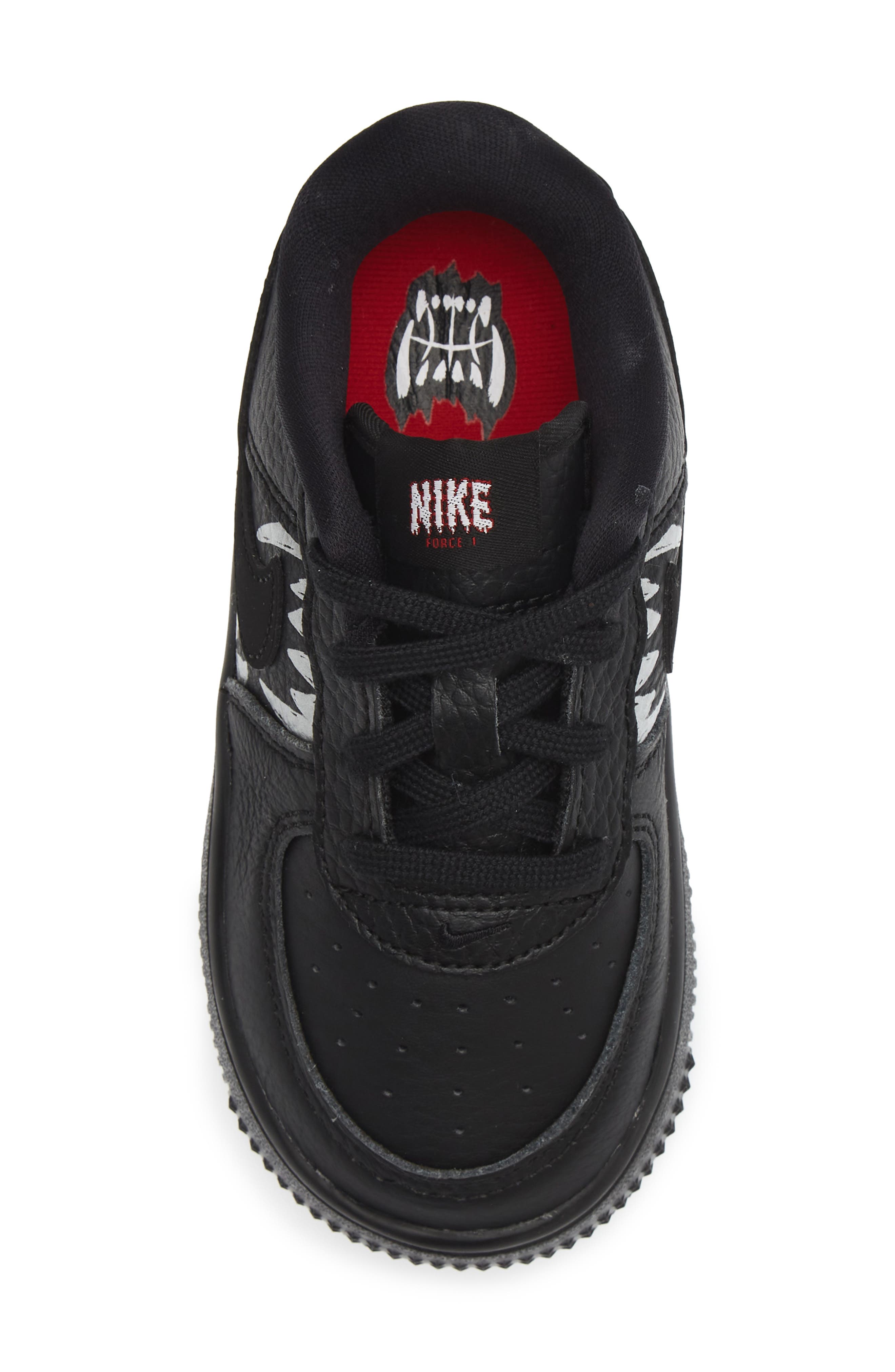 Kids' Air Force 1 LV8 Wolf Sneaker, Alternate, color, BLACK/ BLACK/ UNIVERSITY RED