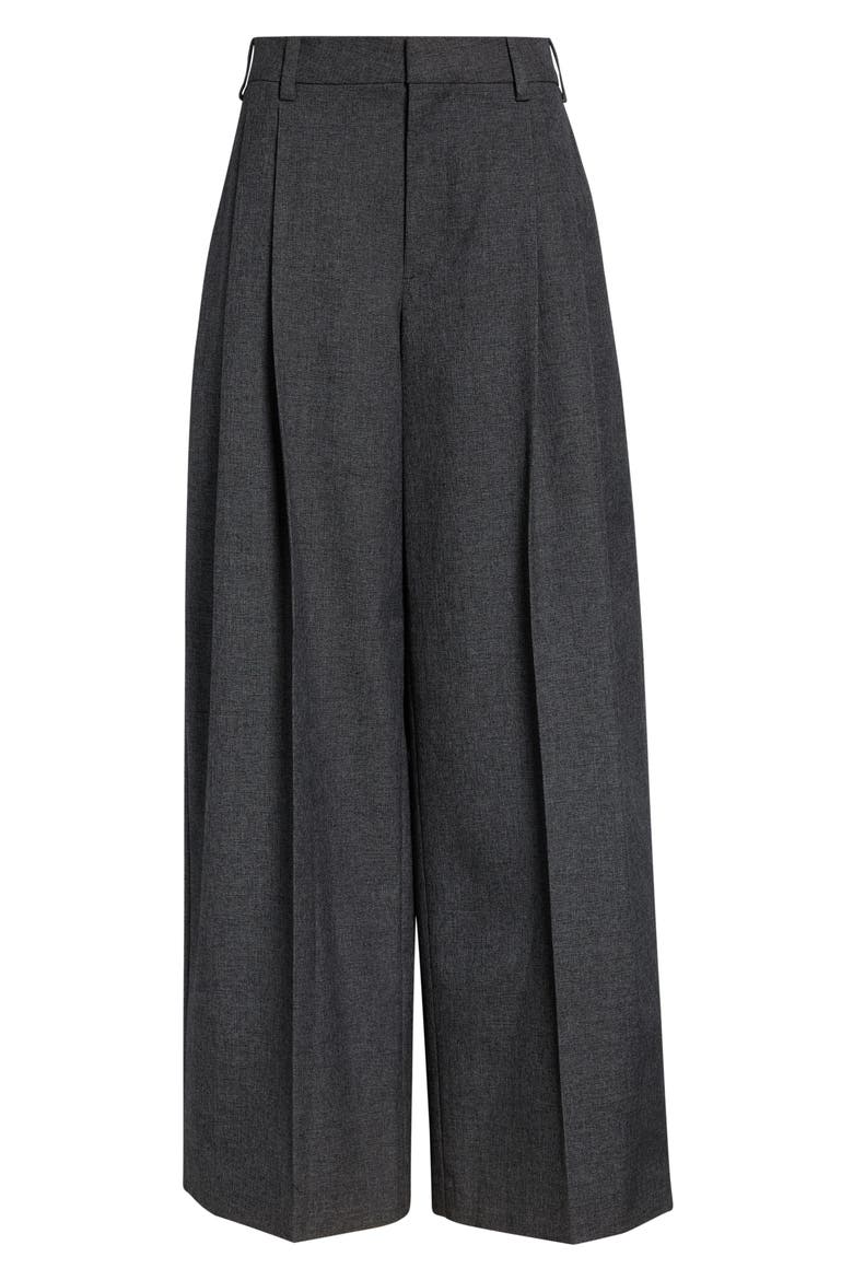 Pleated Wide Leg Pants, Alternate, color, CHARCOAL